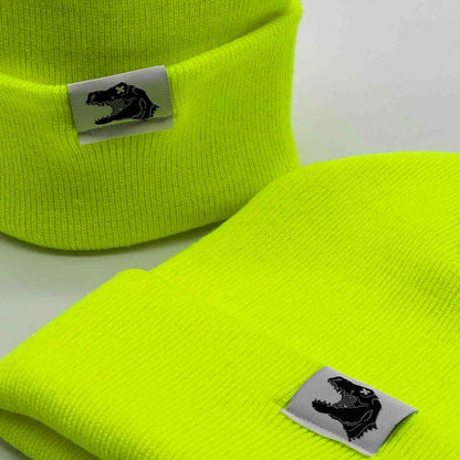 Kids Beanie - Treptosaurus - neon